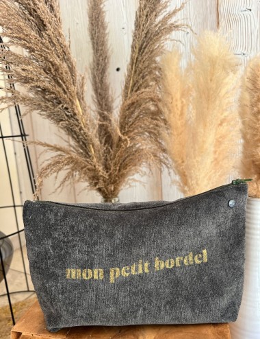Pochette large velours -...